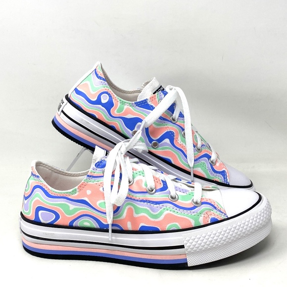 Converse Shoes - Converse CTAS Lift Platform Low Top Multi Women Kids Canvas Size Sneaker A01018F